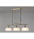 DeRuyter Semi Flush/Pendant Bar 3 Light Adjustable E27 Antique Brass/Frosted Glass-11