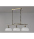 DeRuyter Semi Flush/Pendant Bar 3 Light Adjustable E27 Antique Brass/Frosted Glass-12