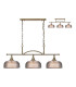 DeRuyter Semi Flush/Pendant Bar 3 Light Adjustable E27 Antique Brass/Smoke Glass-1