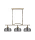 DeRuyter Semi Flush/Pendant Bar 3 Light Adjustable E27 Antique Brass/Smoke Glass-4