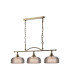 DeRuyter Semi Flush/Pendant Bar 3 Light Adjustable E27 Antique Brass/Smoke Glass-5