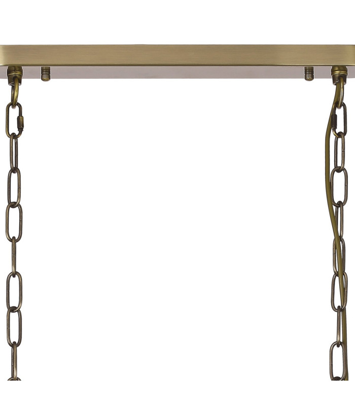 DeRuyter Semi Flush/Pendant Bar 3 Light Adjustable E27 Antique Brass/Smoke Glass-6