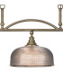 DeRuyter Semi Flush/Pendant Bar 3 Light Adjustable E27 Antique Brass/Smoke Glass-8