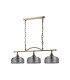 DeRuyter Semi Flush/Pendant Bar 3 Light Adjustable E27 Antique Brass/Smoke Glass-9