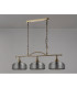 DeRuyter Semi Flush/Pendant Bar 3 Light Adjustable E27 Antique Brass/Smoke Glass-12
