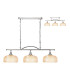 DeRuyter Semi Flush/Pendant Bar 3 Light Adjustable E27 Polished Nickel/Amber Glass-1