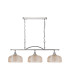 DeRuyter Semi Flush/Pendant Bar 3 Light Adjustable E27 Polished Nickel/Amber Glass-4