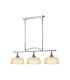 DeRuyter Semi Flush/Pendant Bar 3 Light Adjustable E27 Polished Nickel/Amber Glass-5
