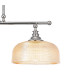 DeRuyter Semi Flush/Pendant Bar 3 Light Adjustable E27 Polished Nickel/Amber Glass-7
