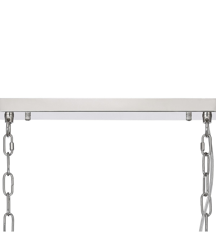 DeRuyter Semi Flush/Pendant Bar 3 Light Adjustable E27 Polished Nickel/Amber Glass-9