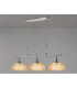 DeRuyter Semi Flush/Pendant Bar 3 Light Adjustable E27 Polished Nickel/Amber Glass-11