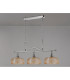 DeRuyter Semi Flush/Pendant Bar 3 Light Adjustable E27 Polished Nickel/Amber Glass-12