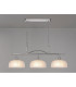 DeRuyter Semi Flush/Pendant Bar 3 Light Adjustable E27 Polished Nickel/Frosted Glass-3