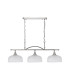 DeRuyter Semi Flush/Pendant Bar 3 Light Adjustable E27 Polished Nickel/Frosted Glass-4