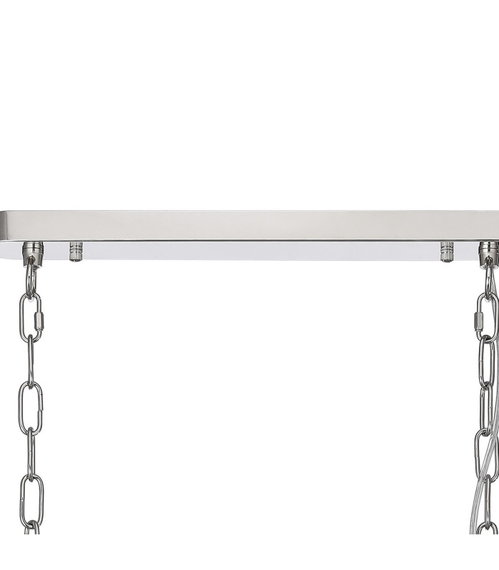 DeRuyter Semi Flush/Pendant Bar 3 Light Adjustable E27 Polished Nickel/Frosted Glass-6