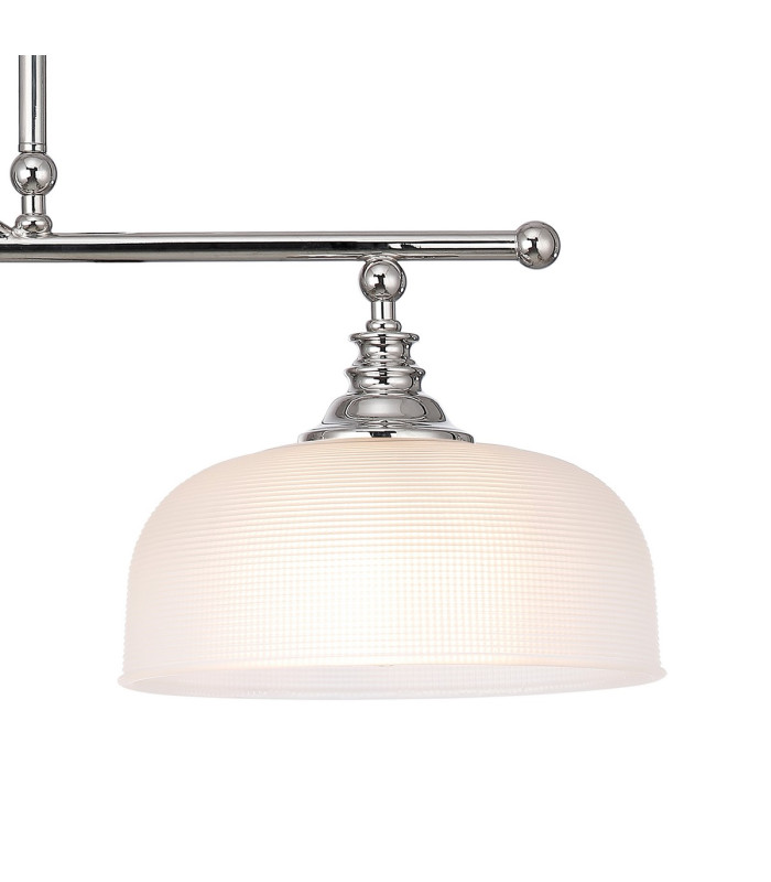 DeRuyter Semi Flush/Pendant Bar 3 Light Adjustable E27 Polished Nickel/Frosted Glass-7