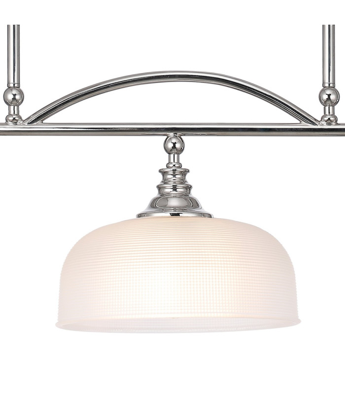 DeRuyter Semi Flush/Pendant Bar 3 Light Adjustable E27 Polished Nickel/Frosted Glass-8