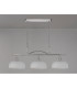 DeRuyter Semi Flush/Pendant Bar 3 Light Adjustable E27 Polished Nickel/Frosted Glass-10