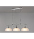 DeRuyter Semi Flush/Pendant Bar 3 Light Adjustable E27 Polished Nickel/Frosted Glass-11