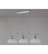 DeRuyter Semi Flush/Pendant Bar 3 Light Adjustable E27 Polished Nickel/Frosted Glass-12