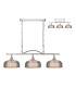 DeRuyter Semi Flush/Pendant Bar 3 Light Adjustable E27 Polished Nickel/Smoke Glass-1