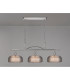 DeRuyter Semi Flush/Pendant Bar 3 Light Adjustable E27 Polished Nickel/Smoke Glass-3