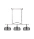 DeRuyter Semi Flush/Pendant Bar 3 Light Adjustable E27 Polished Nickel/Smoke Glass-4