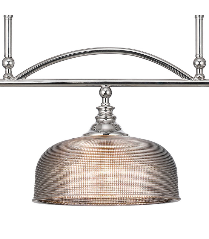 DeRuyter Semi Flush/Pendant Bar 3 Light Adjustable E27 Polished Nickel/Smoke Glass-8