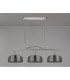 DeRuyter Semi Flush/Pendant Bar 3 Light Adjustable E27 Polished Nickel/Smoke Glass-10