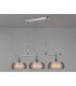 DeRuyter Semi Flush/Pendant Bar 3 Light Adjustable E27 Polished Nickel/Smoke Glass-11