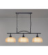 DeRuyter Semi Flush/Pendant Bar 3 Light Adjustable E27 Satin Black/Amber Glass-3