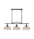 DeRuyter Semi Flush/Pendant Bar 3 Light Adjustable E27 Satin Black/Amber Glass-4
