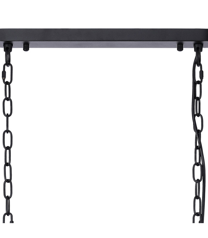 DeRuyter Semi Flush/Pendant Bar 3 Light Adjustable E27 Satin Black/Amber Glass-6