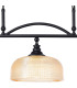 DeRuyter Semi Flush/Pendant Bar 3 Light Adjustable E27 Satin Black/Amber Glass-8
