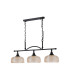 DeRuyter Semi Flush/Pendant Bar 3 Light Adjustable E27 Satin Black/Amber Glass-9