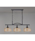 DeRuyter Semi Flush/Pendant Bar 3 Light Adjustable E27 Satin Black/Amber Glass-10