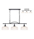 DeRuyter Semi Flush/Pendant Bar 3 Light Adjustable E27 Satin Black/Clear Glass-1