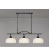 DeRuyter Semi Flush/Pendant Bar 3 Light Adjustable E27 Satin Black/Clear Glass-3