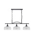 DeRuyter Semi Flush/Pendant Bar 3 Light Adjustable E27 Satin Black/Clear Glass-4