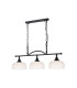 DeRuyter Semi Flush/Pendant Bar 3 Light Adjustable E27 Satin Black/Clear Glass-5
