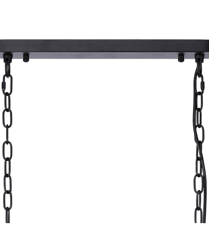 DeRuyter Semi Flush/Pendant Bar 3 Light Adjustable E27 Satin Black/Clear Glass-6