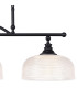 DeRuyter Semi Flush/Pendant Bar 3 Light Adjustable E27 Satin Black/Clear Glass-7