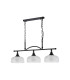 DeRuyter Semi Flush/Pendant Bar 3 Light Adjustable E27 Satin Black/Clear Glass-9
