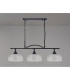 DeRuyter Semi Flush/Pendant Bar 3 Light Adjustable E27 Satin Black/Clear Glass-10
