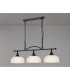 DeRuyter Semi Flush/Pendant Bar 3 Light Adjustable E27 Satin Black/Clear Glass-11