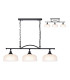DeRuyter Semi Flush/Pendant Bar 3 Light Adjustable E27 Satin Black/Frosted Glass-1