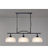 DeRuyter Semi Flush/Pendant Bar 3 Light Adjustable E27 Satin Black/Frosted Glass-3