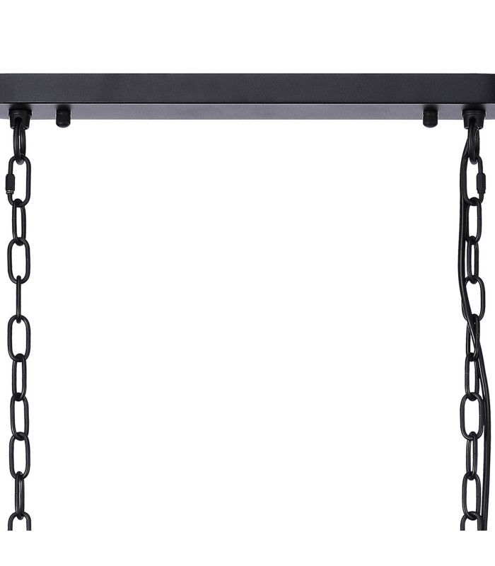 DeRuyter Semi Flush/Pendant Bar 3 Light Adjustable E27 Satin Black/Frosted Glass-6