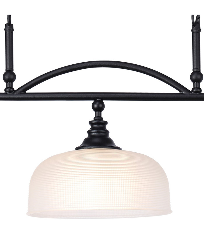 DeRuyter Semi Flush/Pendant Bar 3 Light Adjustable E27 Satin Black/Frosted Glass-8