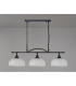 DeRuyter Semi Flush/Pendant Bar 3 Light Adjustable E27 Satin Black/Frosted Glass-10